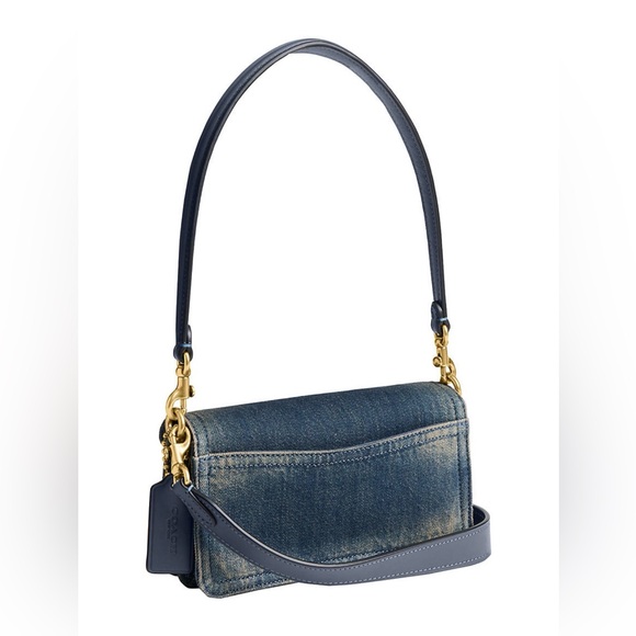 Coach Blue DenimTabby Shoulder Crossbody Bag CCX33 20 Calf Leather Brass NEW - Picture 12 of 12